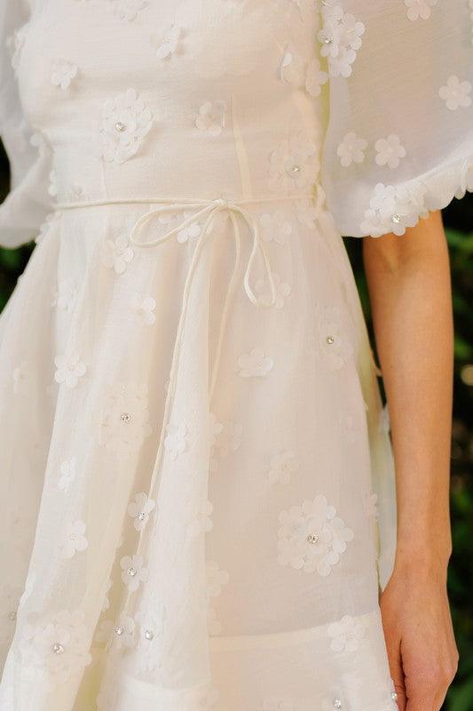 Floral Embellished Sheer Mini Dress PRIVILEGE