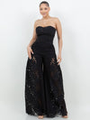 CORSET LACE TOP WITH FLARE CUTOUT LACE FLARE PANT
