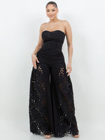 CORSET LACE TOP WITH FLARE CUTOUT LACE FLARE PANT