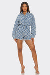 Distressed Quilted Denim Romper