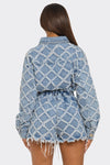 Distressed Quilted Denim Romper