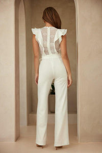 LAYERED RUFFLE CROCHET STYLE JUMPSUIT PRIVILEGE