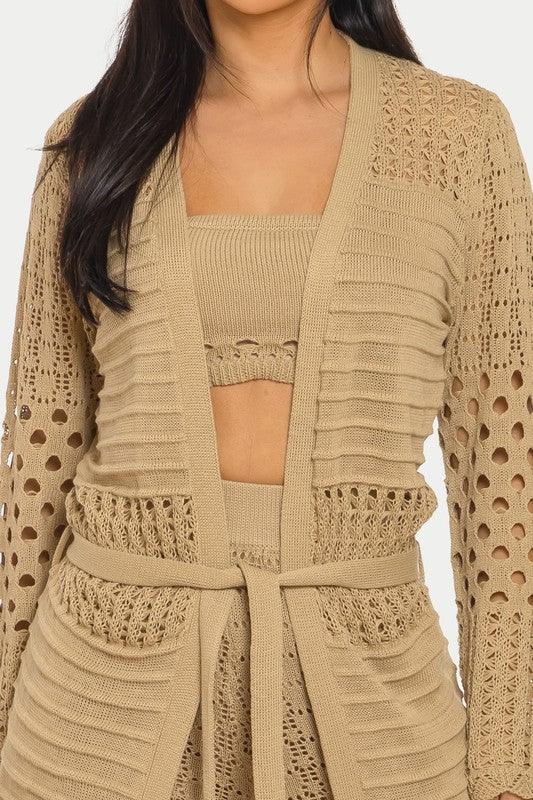 3PCS PANTS KNIT SET CARDIGAN PRIVILEGE