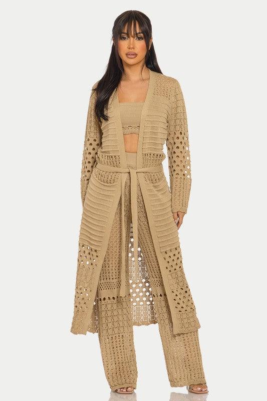3PCS PANTS KNIT SET CARDIGAN PRIVILEGE