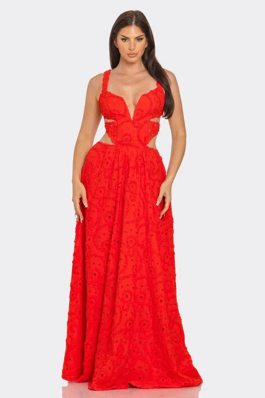 CORSET EMBRODERY MAXI DRESS PRIVILEGE
