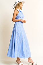 Blue Striped Shirt Dress