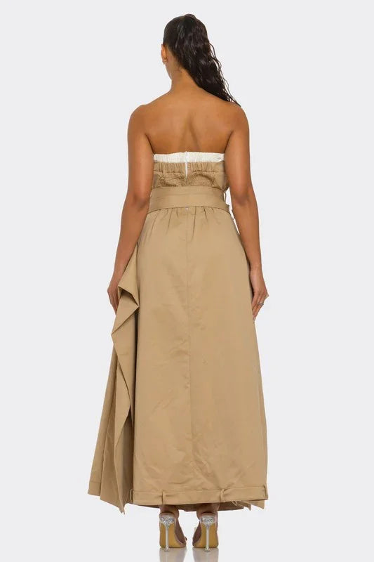 Chic Reinvented Trench Maxi Dress PRIVILEGE