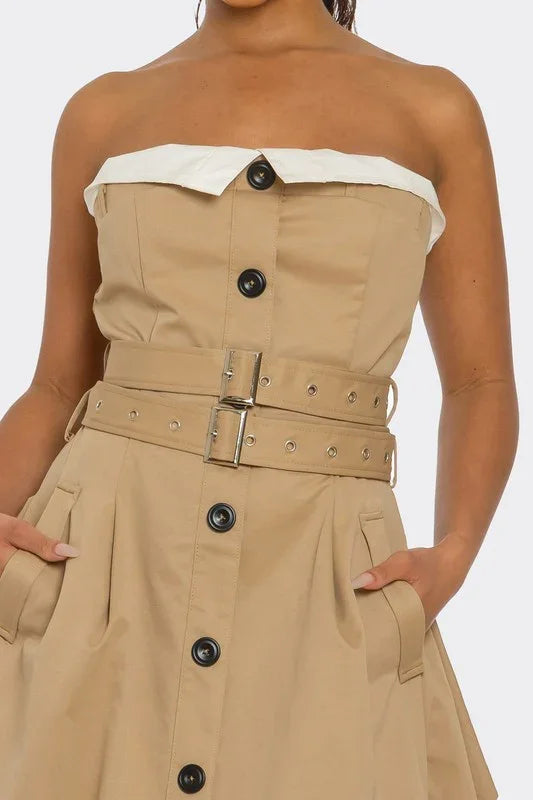 Chic Reinvented Trench Maxi Dress PRIVILEGE