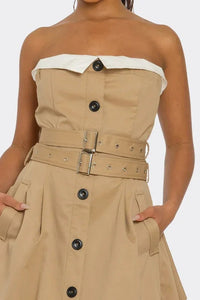 Chic Reinvented Trench Maxi Dress PRIVILEGE