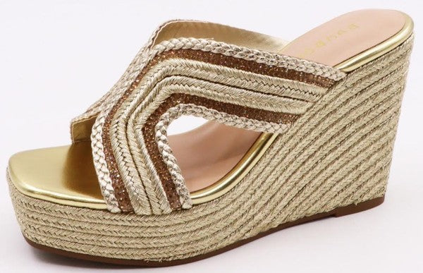 Espadrille Platform Wedge Heel Dressy Sandal