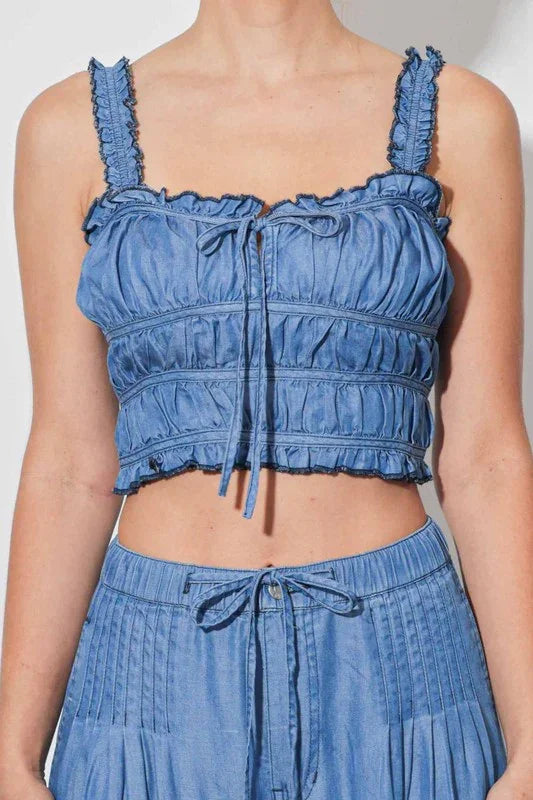 Tencel Palazo Pants with crop top PRIVILEGE