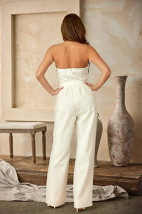 LINEN SWIRL JUMPSUIT PRIVILEGE