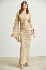 CROCHET CUTOUT MAXI DRESS