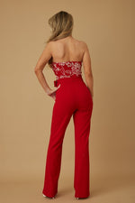 SWEETHEAT NECK LINE SWIRL JUMPSUIT