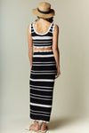 Irregular Striped Knit Crop Top & Skirt Set