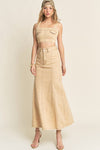 WASHED DENIM TANKIE WITH MERMAID MAXI SKIRT SET