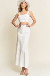 Washed Denim Tank & Mermaid Maxi Skirt Set PRIVILEGE