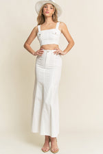 WASHED DENIM TANKIE WITH MERMAID MAXI SKIRT SET