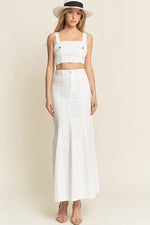 WASHED DENIM TANKIE WITH MERMAID MAXI SKIRT SET