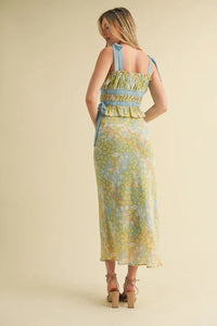 EXCLUSIVE FLORAL TOP AND MIDI SKIRT SET PRIVILEGE
