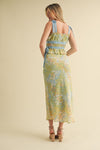 EXCLUSIVE FLORAL TOP AND MIDI SKIRT SET