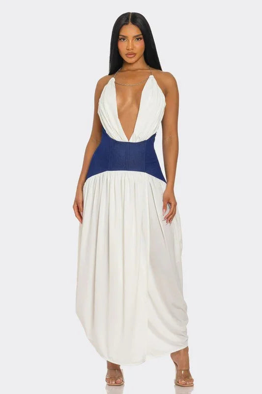 Contemporary Corset Halter Dress PRIVILEGE
