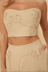 LINEN SWIRL PATTERN TWO PIECE MAXI SKIRT SET