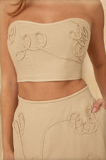 LINEN SWIRL PATTERN TWO PIECE MAXI SKIRT SET
