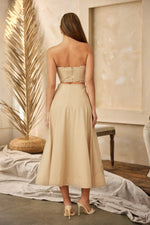 LINEN SWIRL PATTERN TWO PIECE MAXI SKIRT SET