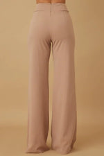 High Waist Flare Dress Pants with Belt