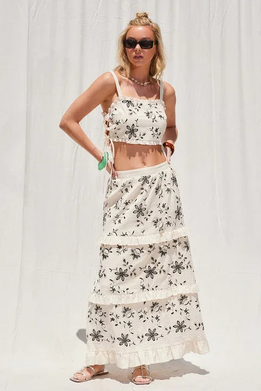 Embroidery Top And Skirt Set PRIVILEGE