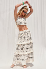 Embroidery Top And Skirt Set