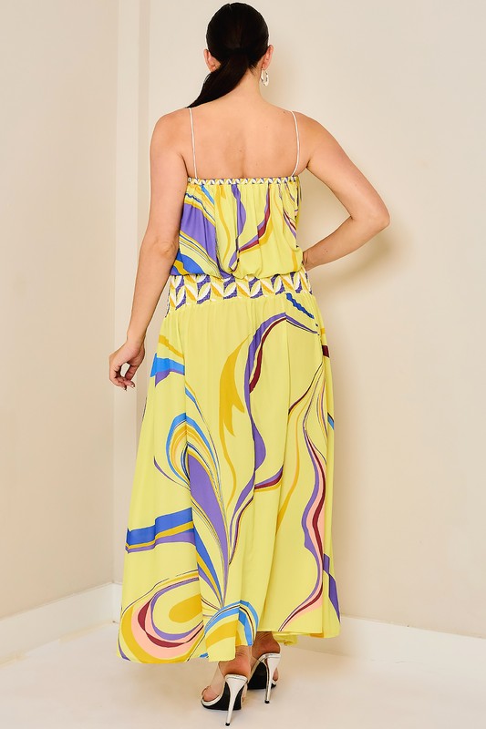 2PC SATIN SILKY TOP WITH MAXI SKIRT