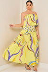 2PC SATIN SILKY TOP WITH MAXI SKIRT