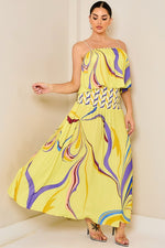 2PC SATIN SILKY TOP WITH MAXI SKIRT