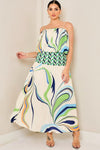 2PC SATIN SILKY TOP WITH MAXI SKIRT