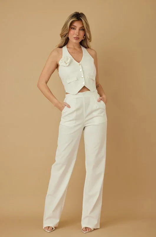 ROSE VEST WITH MATCHING LINEN PANT PRIVILEGE