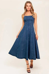 DENIM MIDI DRESS PRIVILEGE