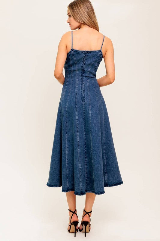 DENIM MIDI DRESS