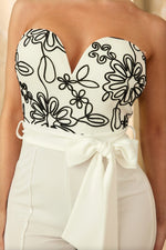 SWEETHEAT NECK LINE SWIRL JUMPSUIT