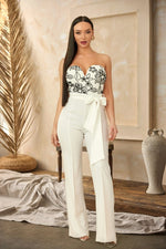 SWEETHEAT NECK LINE SWIRL JUMPSUIT