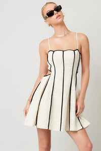 Embroidery Cut-Out Back Dress