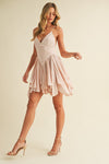 Godet Ruffle Layered Flare Mini Dress
