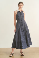 Blue Striped Shirt Dress