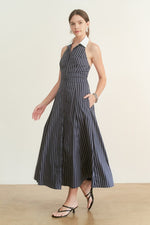 Blue Striped Shirt Dress