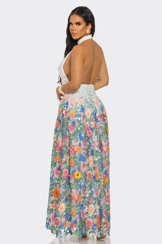 MULTI COLOR LAC MAXI DRESS