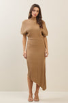 Asymmetric Sweater Midi Dress