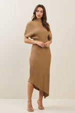 Asymmetric Sweater Midi Dress