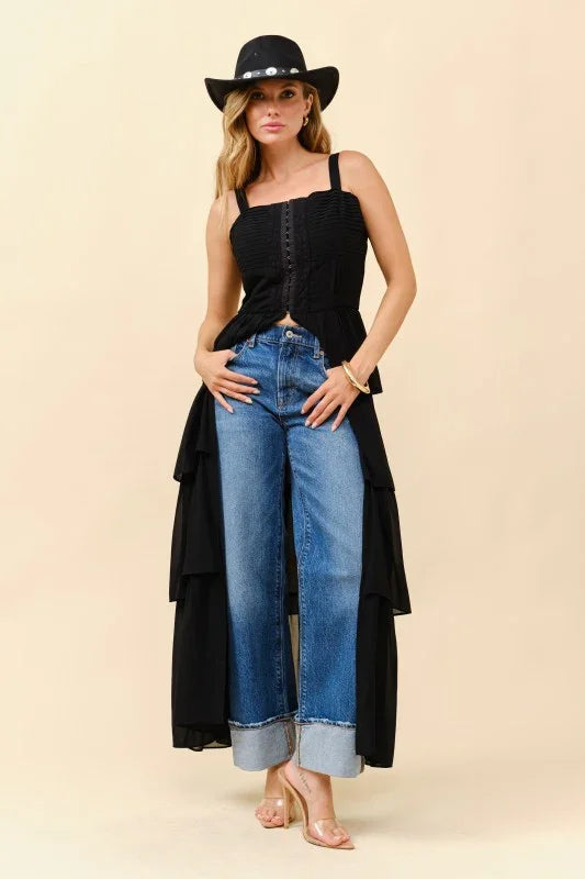 TIERED BOHO MAXI CORSET TOP DRESS PRIVILEGE