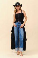 TIERED BOHO MAXI CORSET TOP DRESS
